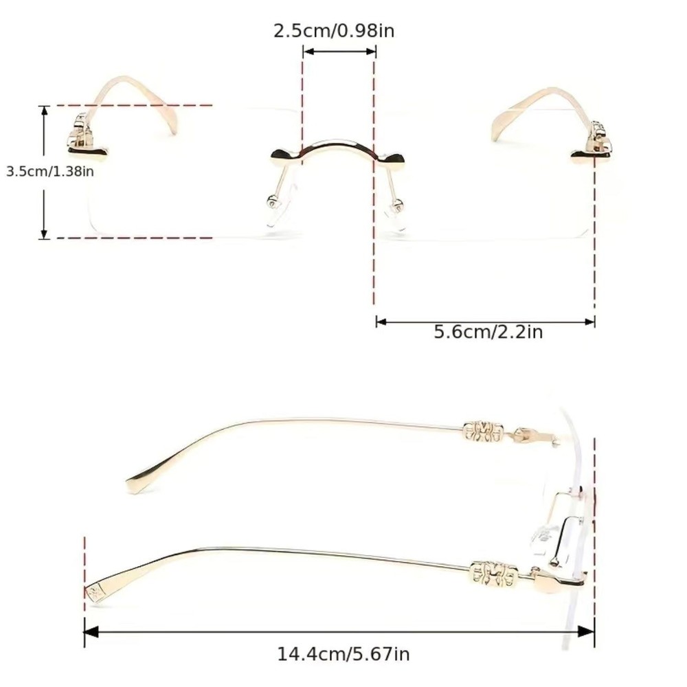 Men's Metal Rimless Versatile Glasses - Picture 6 of 7